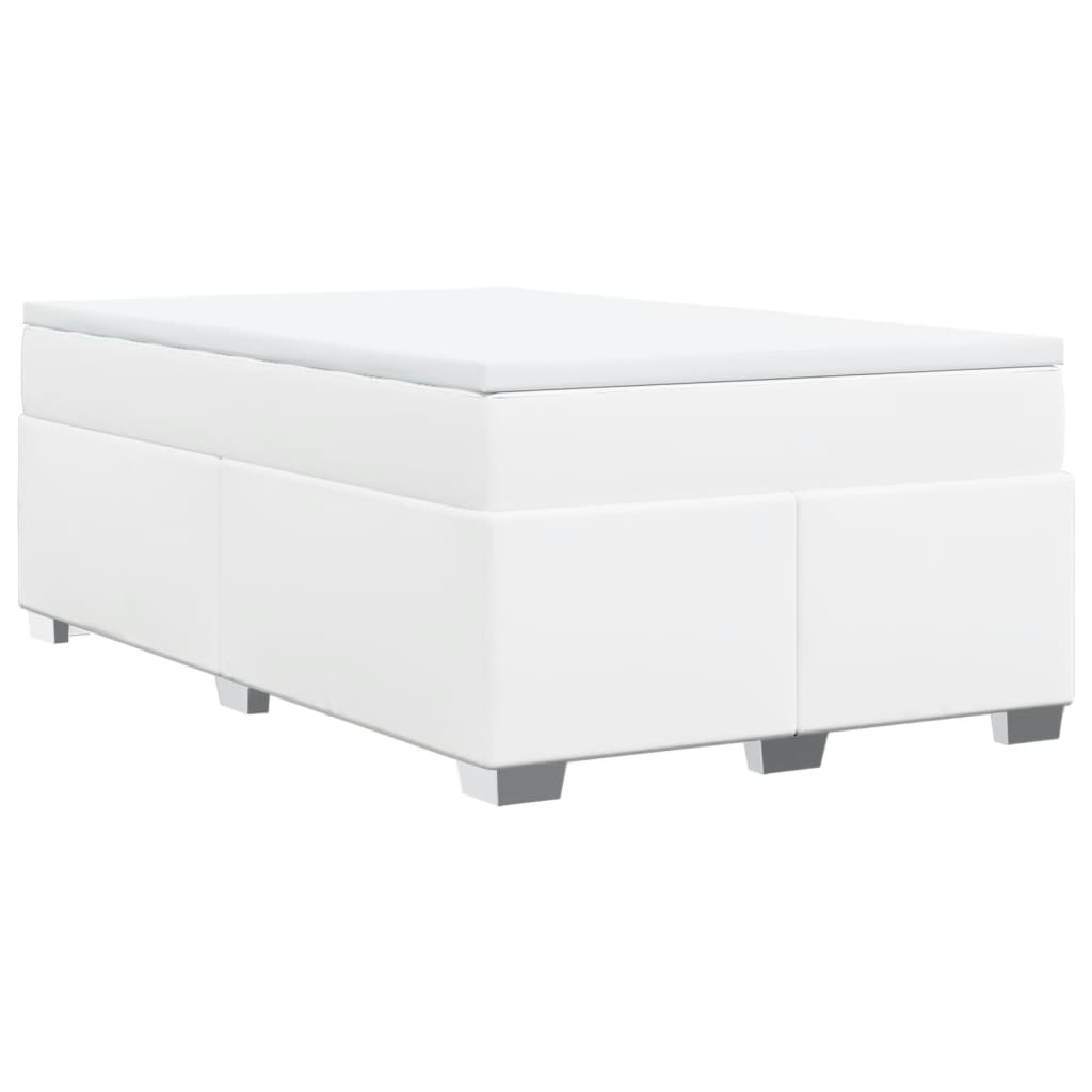 Sommier à lattes de lit avec matelas blanc 120x190cm similicuir Lits & cadres de lit vidaXL   