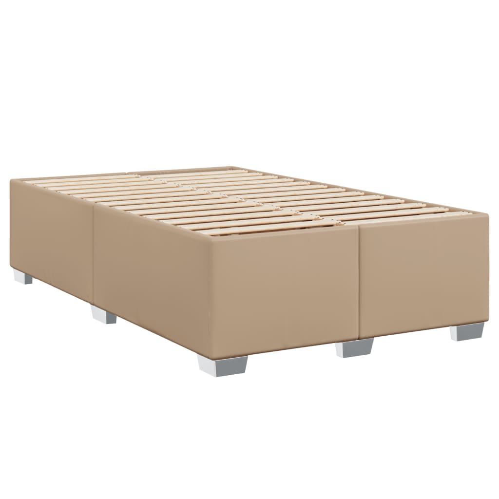 Sommier à lattes de lit matelas cappuccino 120x190cm similicuir Lits & cadres de lit vidaXL