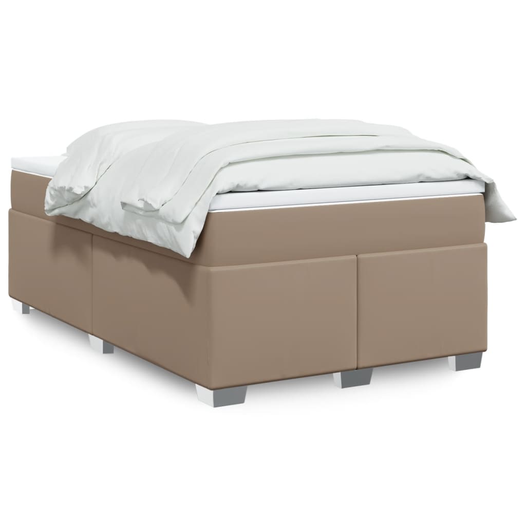 Sommier à lattes de lit matelas cappuccino 120x190cm similicuir Lits & cadres de lit vidaXL