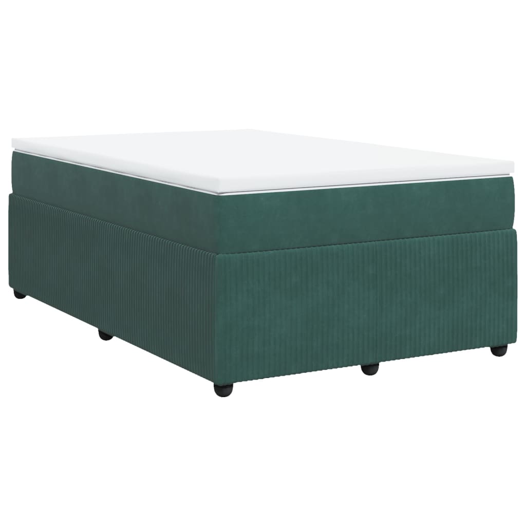 Sommier à lattes de lit avec matelas vert foncé 120x190 cm Lits & cadres de lit vidaXL   