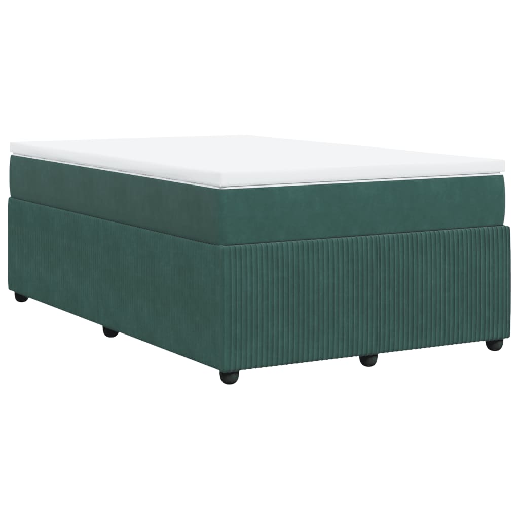 Sommier à lattes de lit avec matelas vert foncé 120x190 cm Lits & cadres de lit vidaXL   