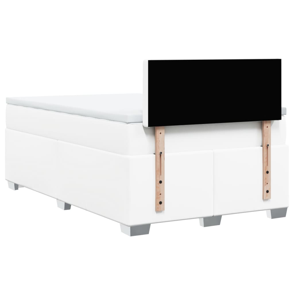 Sommier à lattes de lit avec matelas blanc 120x190cm similicuir Lits & cadres de lit vidaXL   