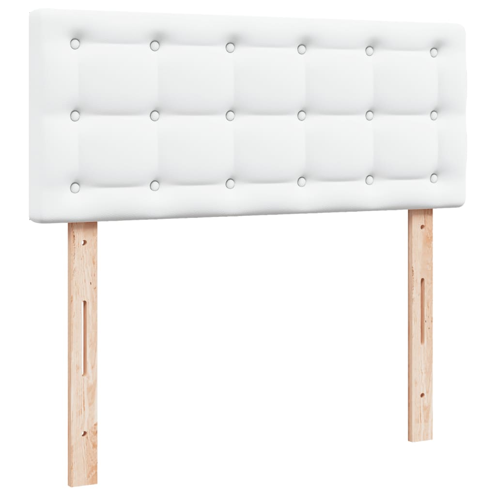 Sommier à lattes de lit avec matelas blanc 120x190cm similicuir Lits & cadres de lit vidaXL   