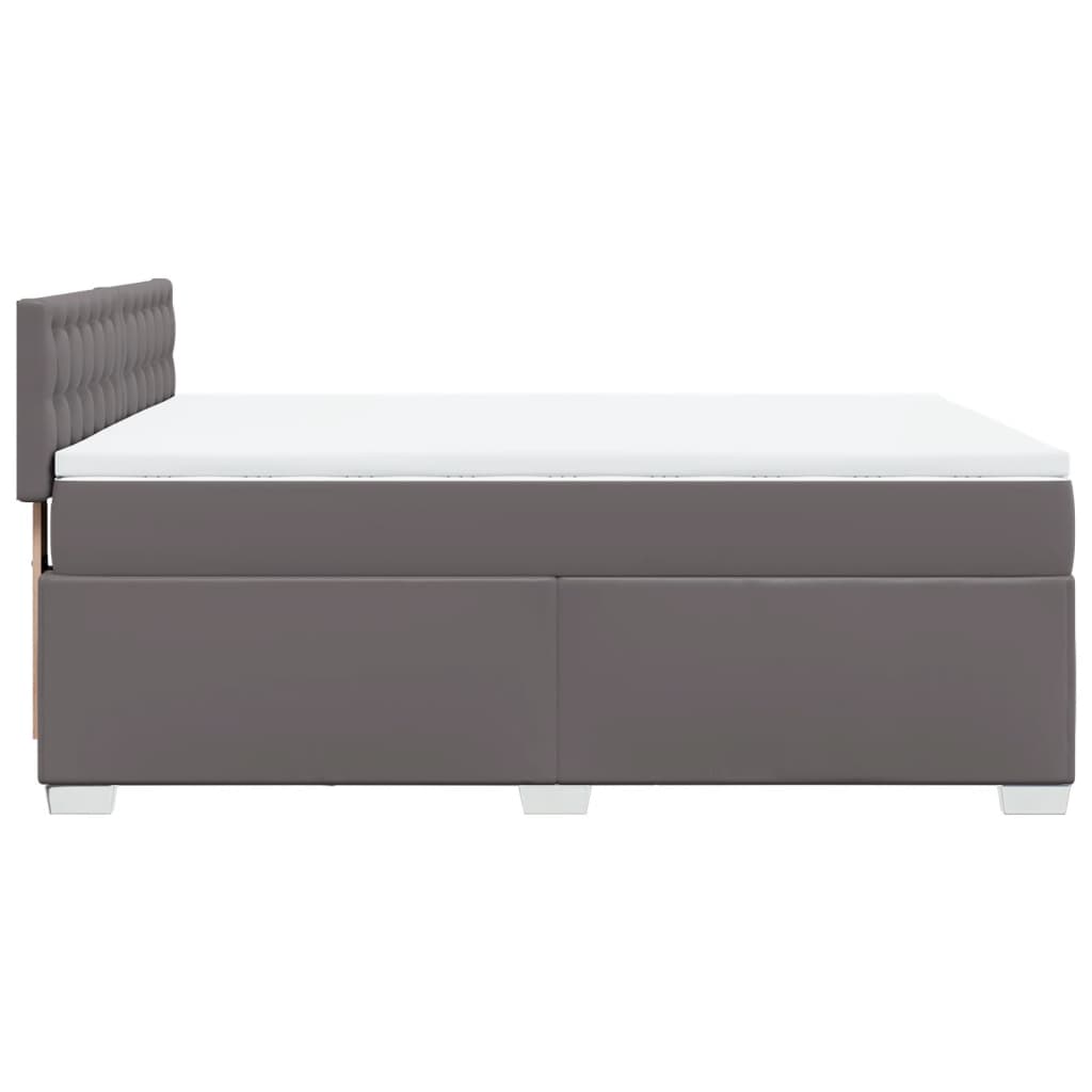 Image Sommier à lattes de lit avec matelas Gris 140x200 cm Similicuir | Xios Store SNC vidaXL Xios Store SNC