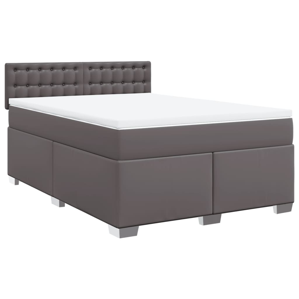 Image Sommier à lattes de lit avec matelas Gris 160x200 cm Similicuir | Xios Store SNC vidaXL Xios Store SNC