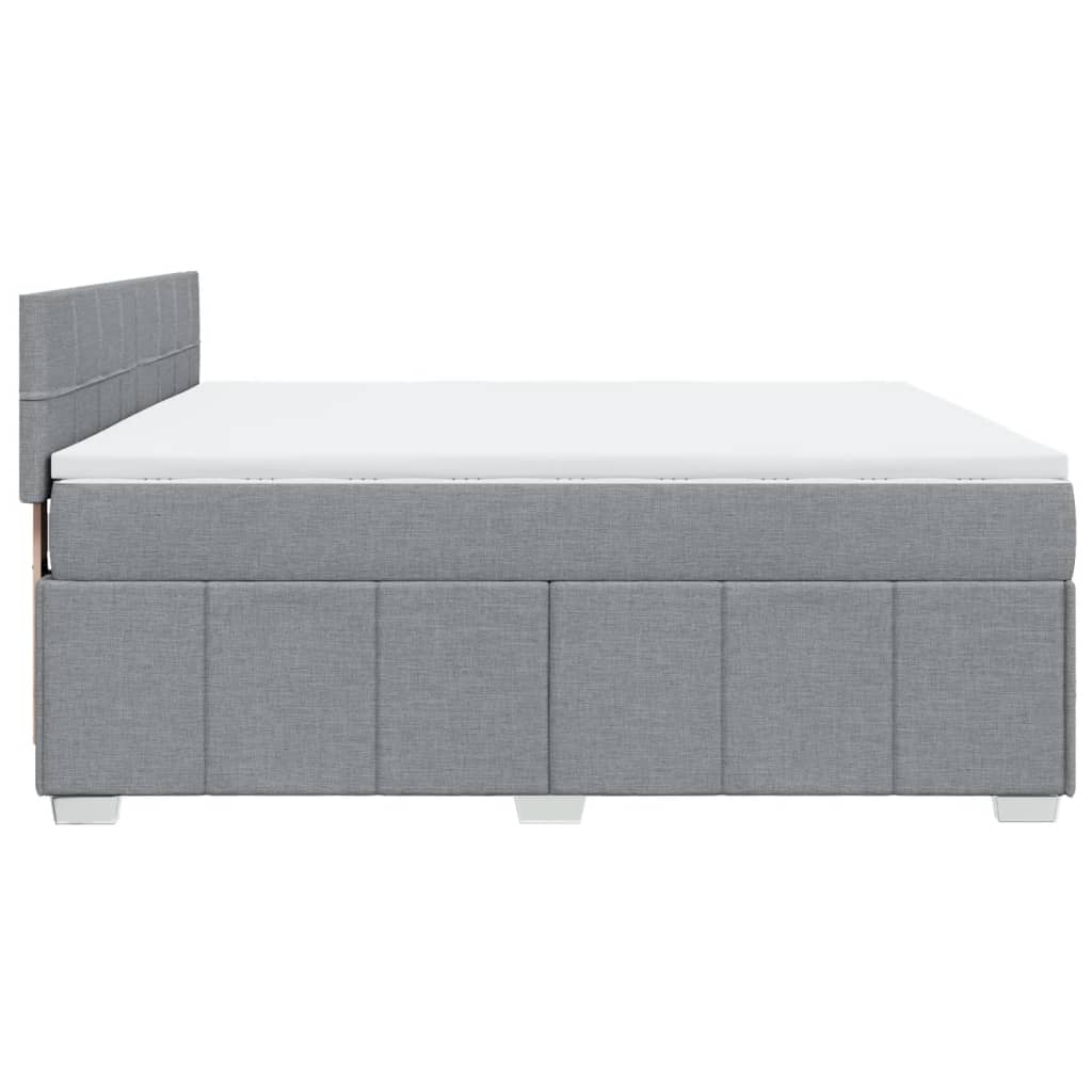 Sommier à lattes de lit avec matelas Gris clair 180x200cm Tissu Lits & cadres de lit vidaXL