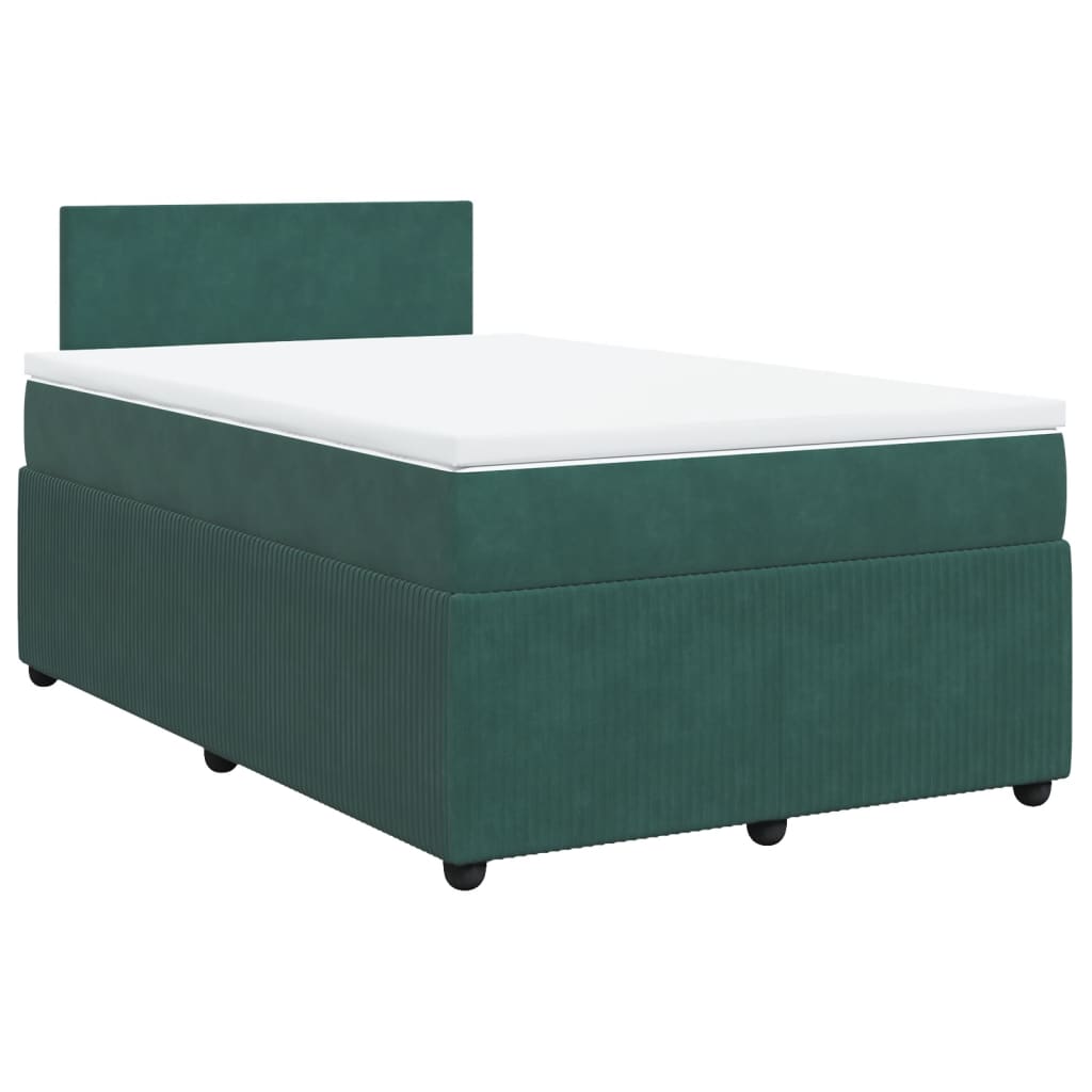 Sommier à lattes de lit avec matelas vert foncé 120x190 cm Lits & cadres de lit vidaXL   