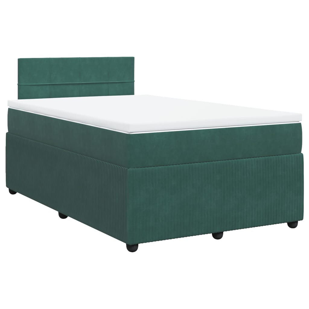 Sommier à lattes de lit avec matelas vert foncé 120x190 cm Lits & cadres de lit vidaXL   