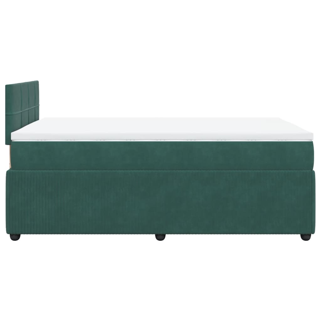 Sommier à lattes de lit avec matelas vert foncé 120x190 cm Lits & cadres de lit vidaXL   