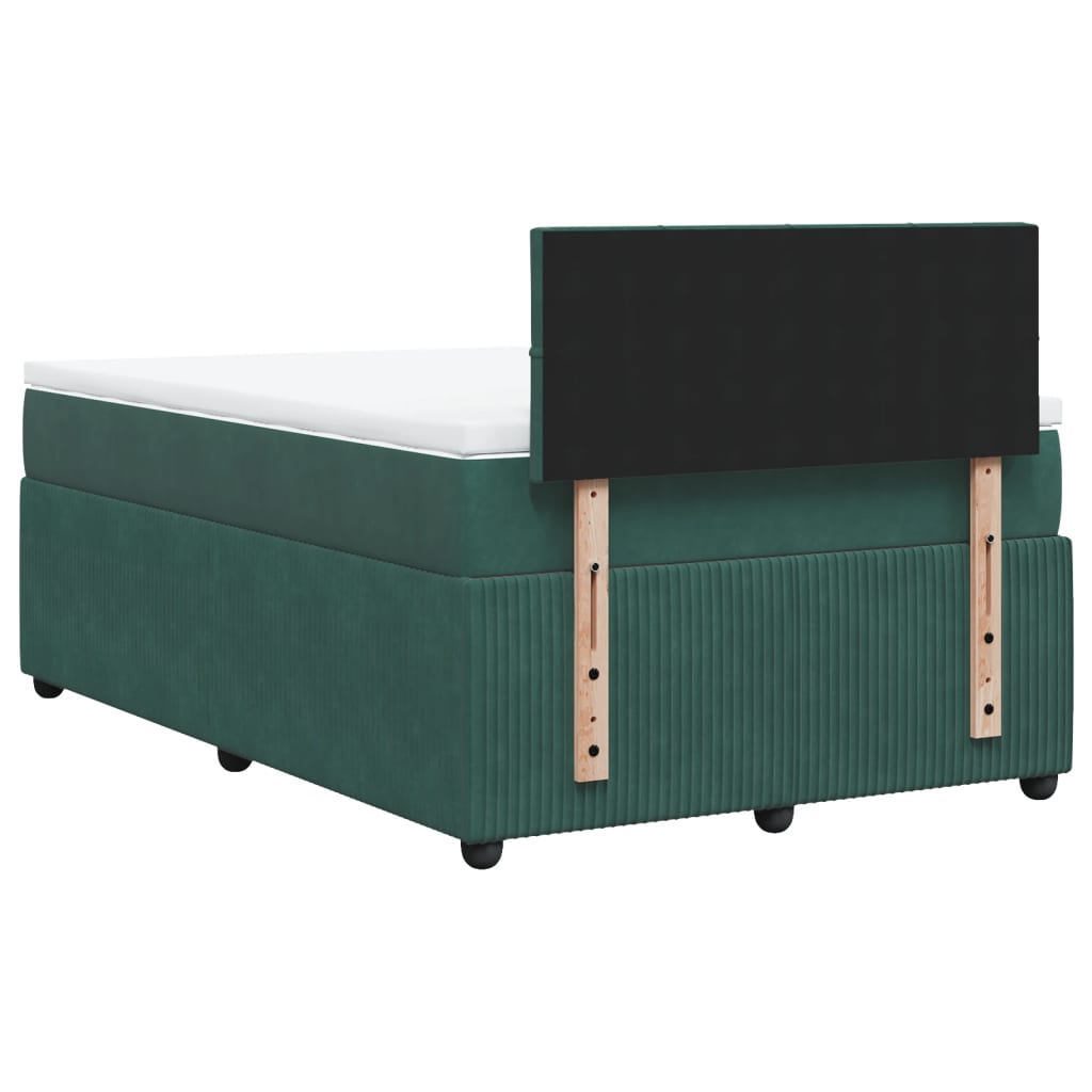 Sommier à lattes de lit avec matelas vert foncé 120x190 cm Lits & cadres de lit vidaXL   