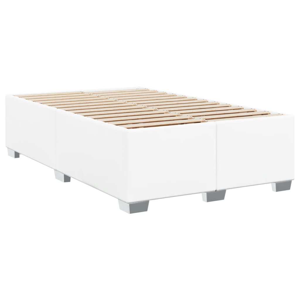 Sommier à lattes de lit avec matelas blanc 120x190cm similicuir Lits & cadres de lit vidaXL   