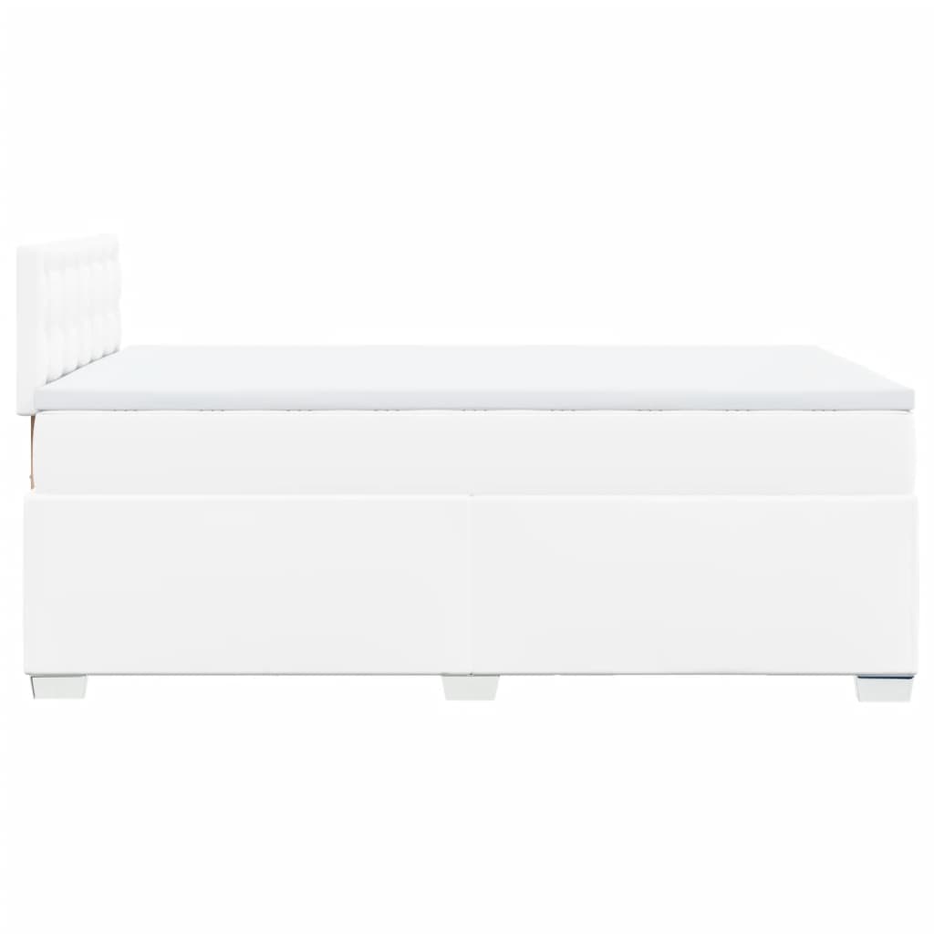 Sommier à lattes de lit avec matelas blanc 120x190cm similicuir Lits & cadres de lit vidaXL   