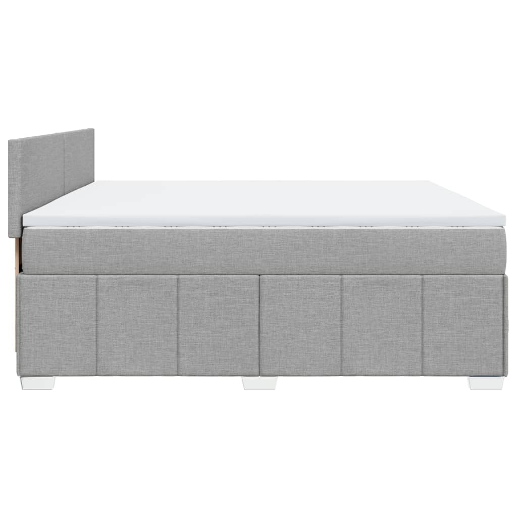 Sommier à lattes de lit avec matelas Gris clair 180x200cm Tissu Lits & cadres de lit vidaXL