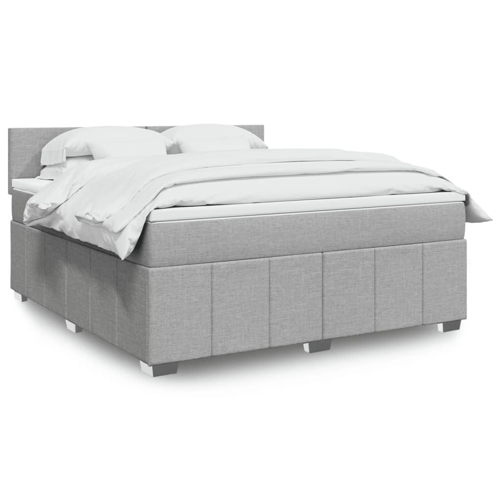 Sommier à lattes de lit avec matelas Gris clair 180x200cm Tissu Lits & cadres de lit vidaXL