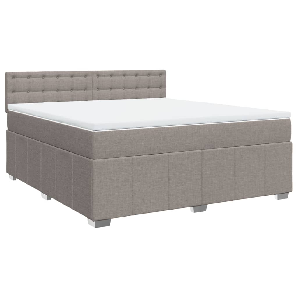 Sommier à lattes de lit avec matelas Taupe 180x200 cm Tissu Lits & cadres de lit vidaXL