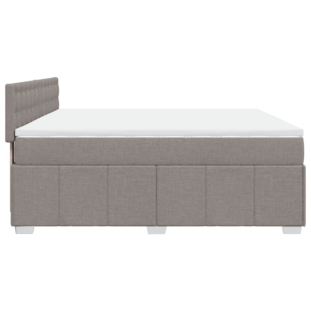 Sommier à lattes de lit avec matelas Taupe 180x200 cm Tissu Lits & cadres de lit vidaXL