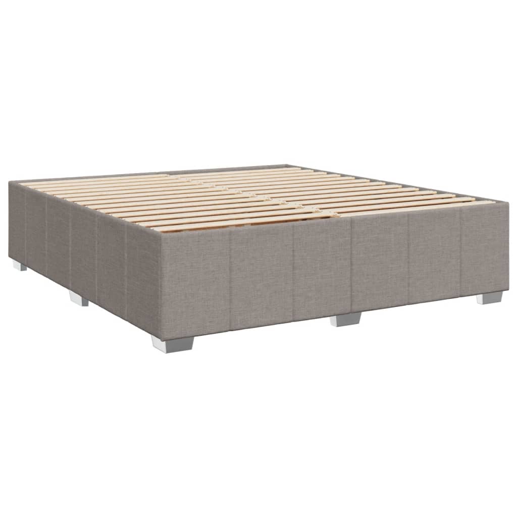 Sommier à lattes de lit avec matelas Taupe 180x200 cm Tissu Lits & cadres de lit vidaXL