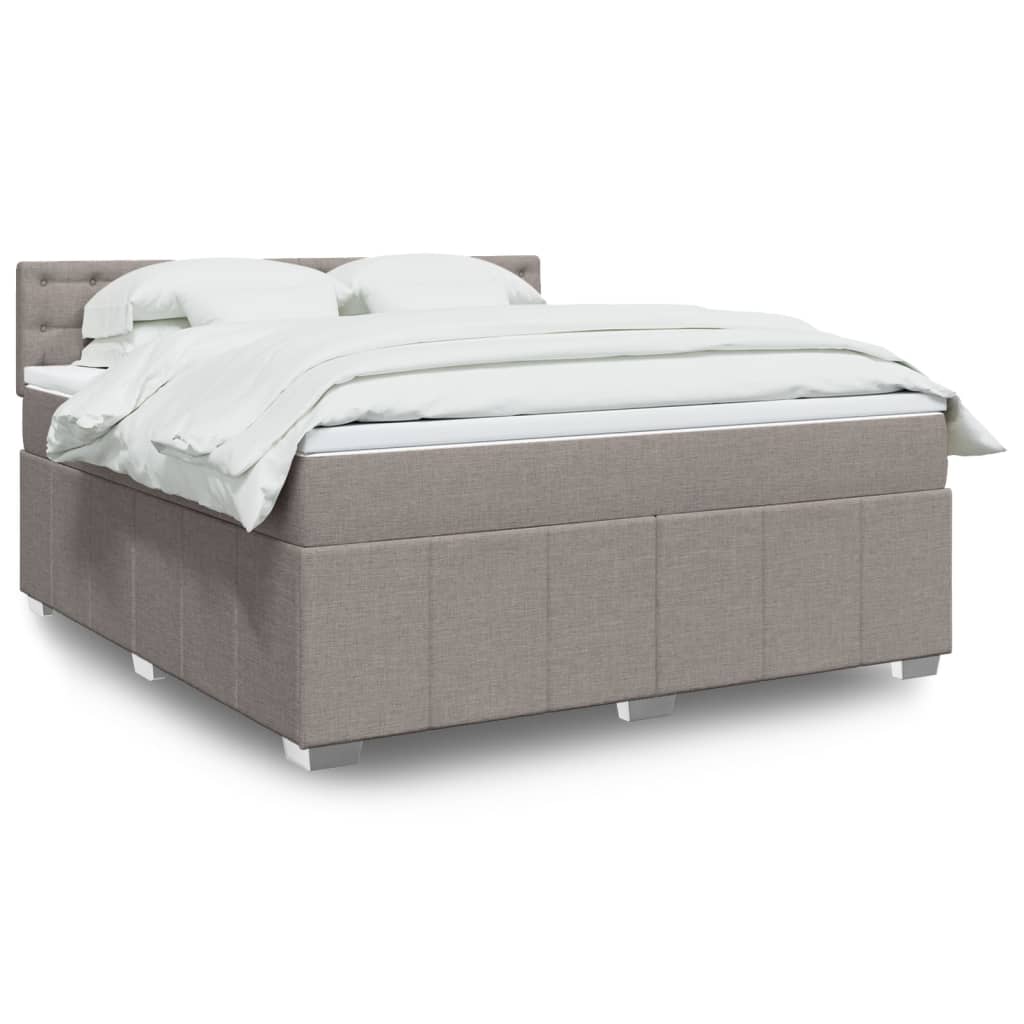 Sommier à lattes de lit avec matelas Taupe 180x200 cm Tissu Lits & cadres de lit vidaXL