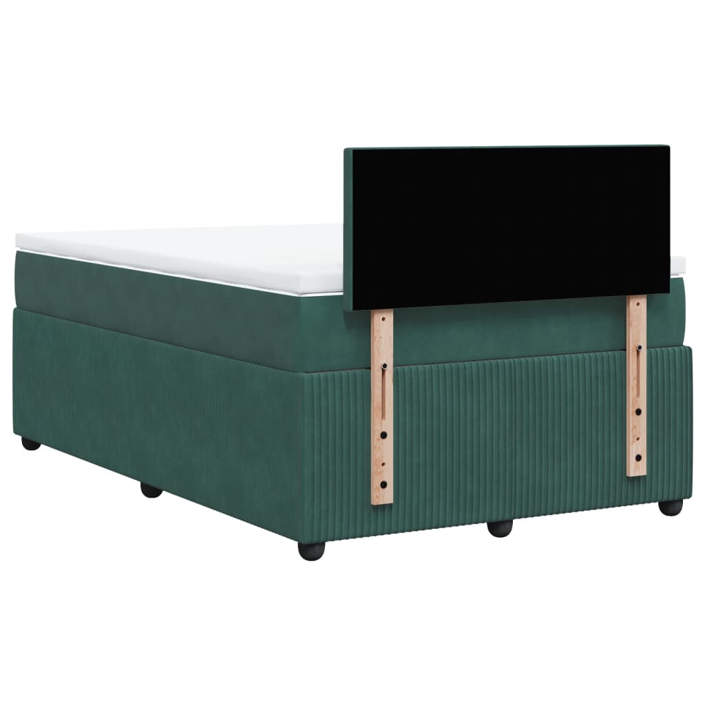 Sommier à lattes de lit avec matelas vert foncé 120x190 cm Lits & cadres de lit vidaXL   