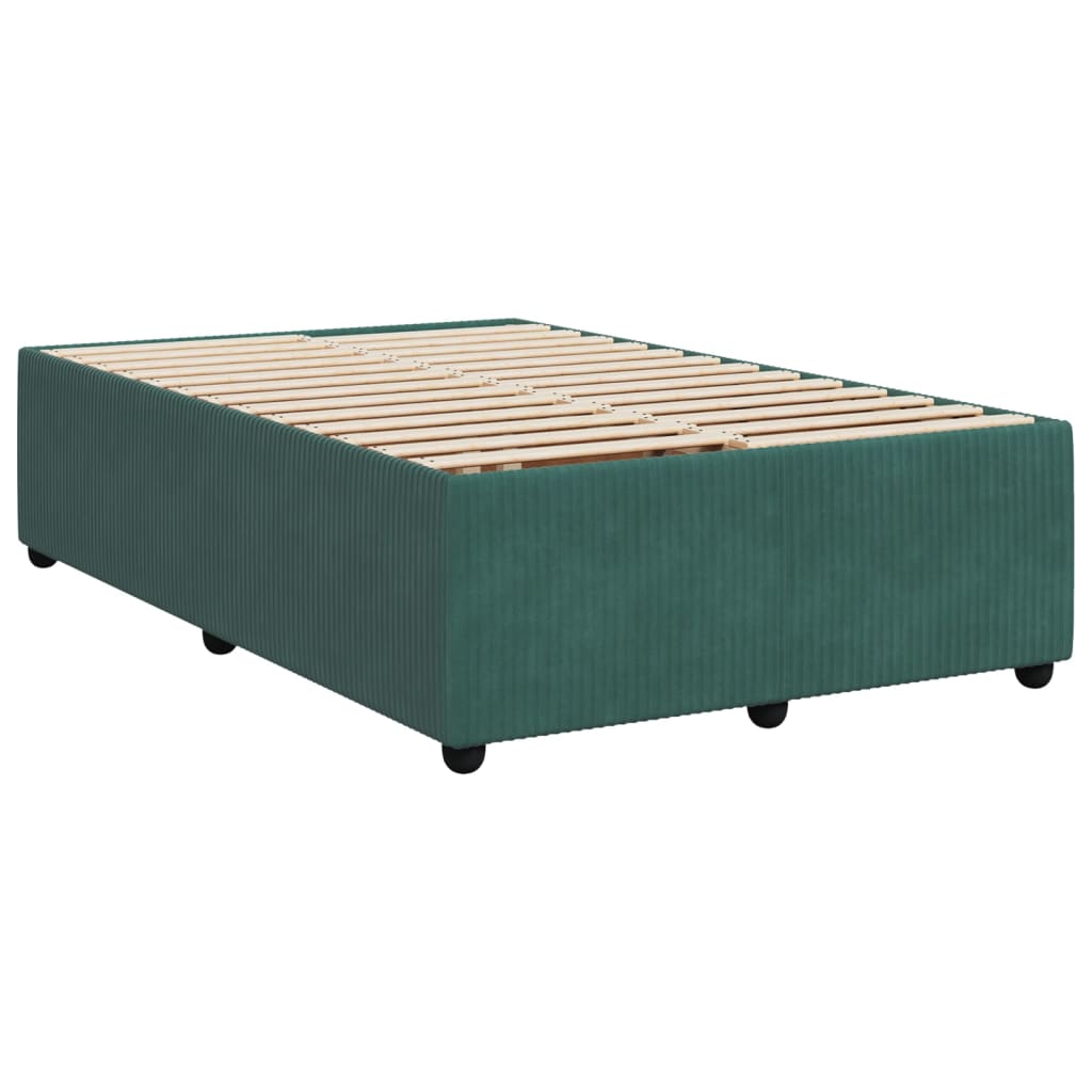 Sommier à lattes de lit avec matelas vert foncé 120x190 cm Lits & cadres de lit vidaXL   