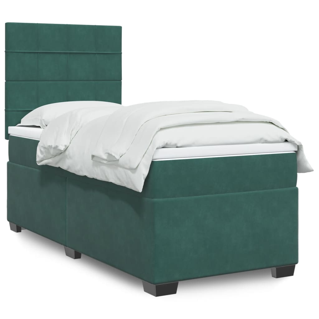 Image Sommier à lattes de lit avec matelas Vert foncé 100x200 cm | Xios Store SNC vidaXL Xios Store SNC