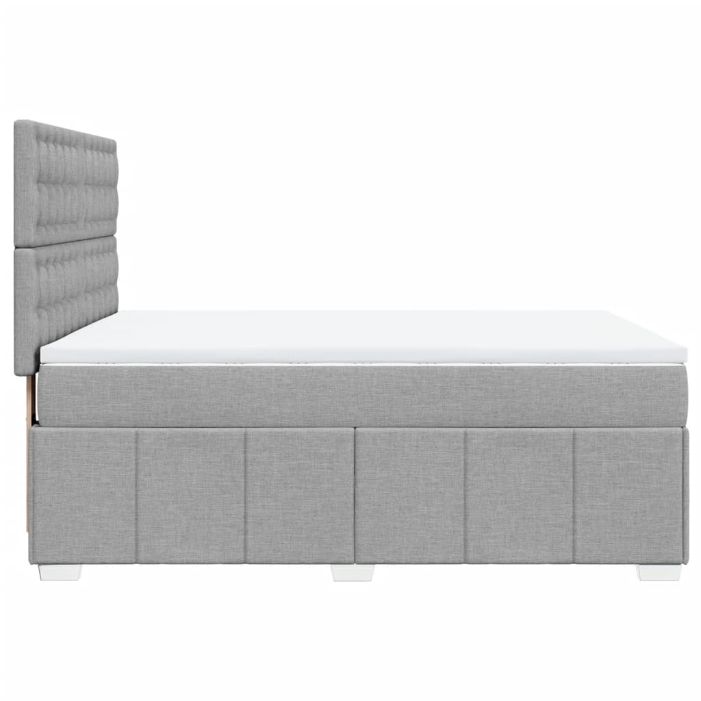 Sommier à lattes de lit avec matelas Gris clair 160x200cm Tissu Lits & cadres de lit vidaXL