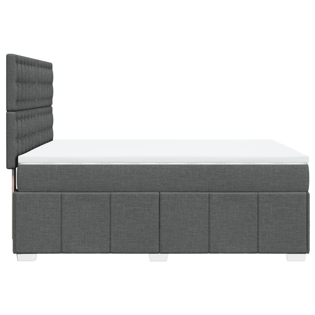 Sommier à lattes de lit avec matelas Gris foncé 160x200cm Tissu Lits & cadres de lit vidaXL