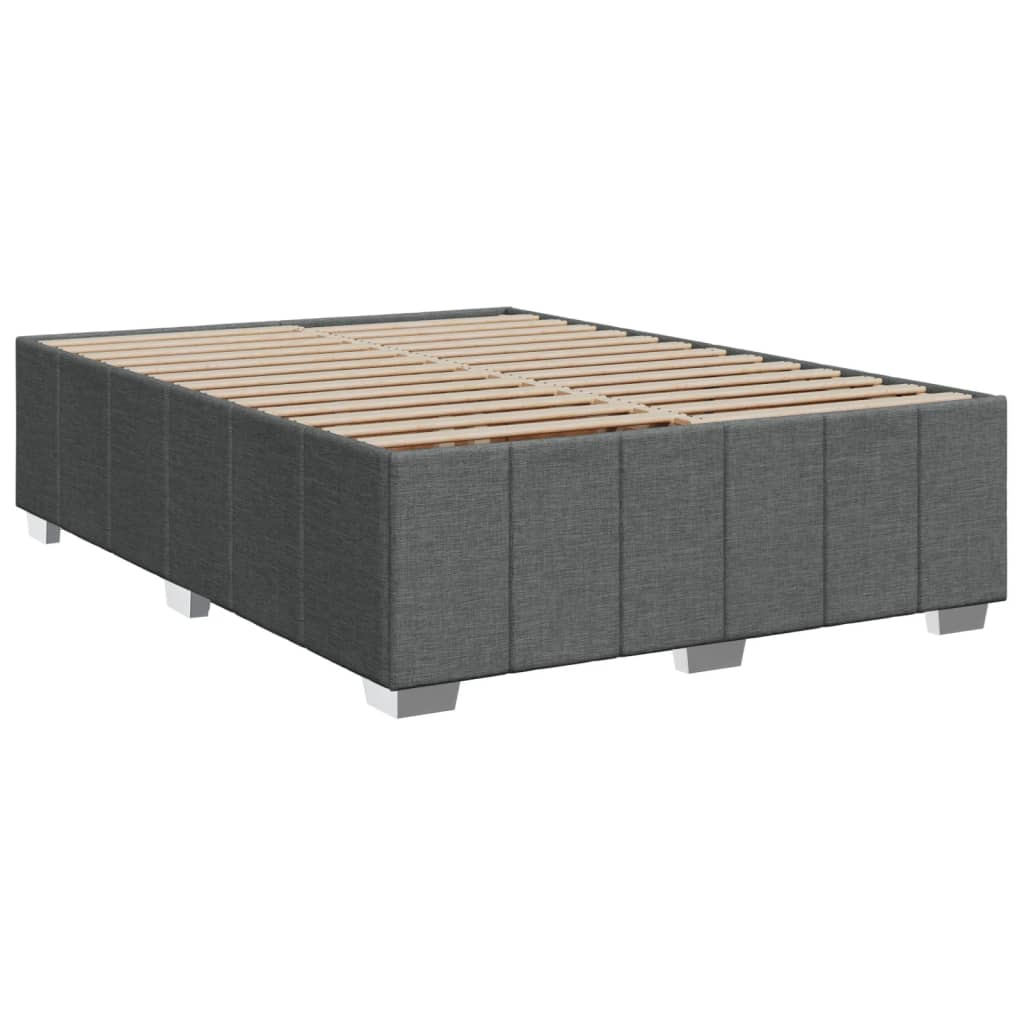 Sommier à lattes de lit avec matelas Gris foncé 160x200cm Tissu Lits & cadres de lit vidaXL