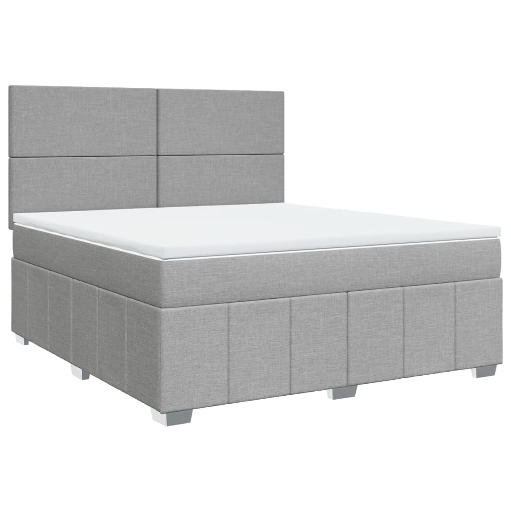 Sommier à lattes de lit avec matelas Gris clair 180x200cm Tissu Lits & cadres de lit vidaXL