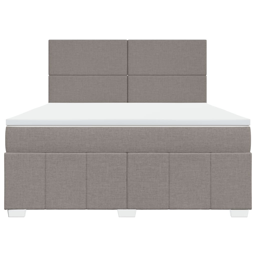 Sommier à lattes de lit avec matelas Taupe 180x200 cm Tissu Lits & cadres de lit vidaXL