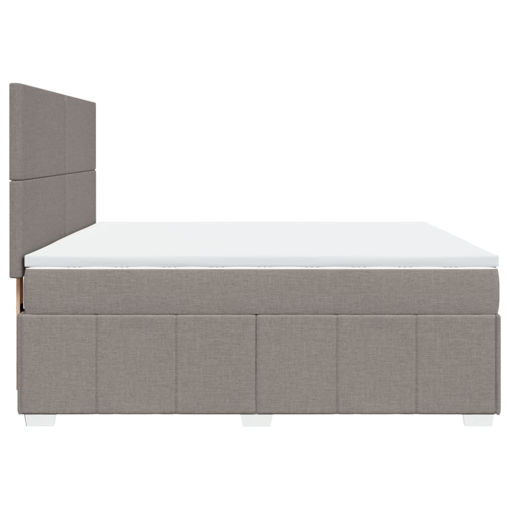 Sommier à lattes de lit avec matelas Taupe 180x200 cm Tissu Lits & cadres de lit vidaXL