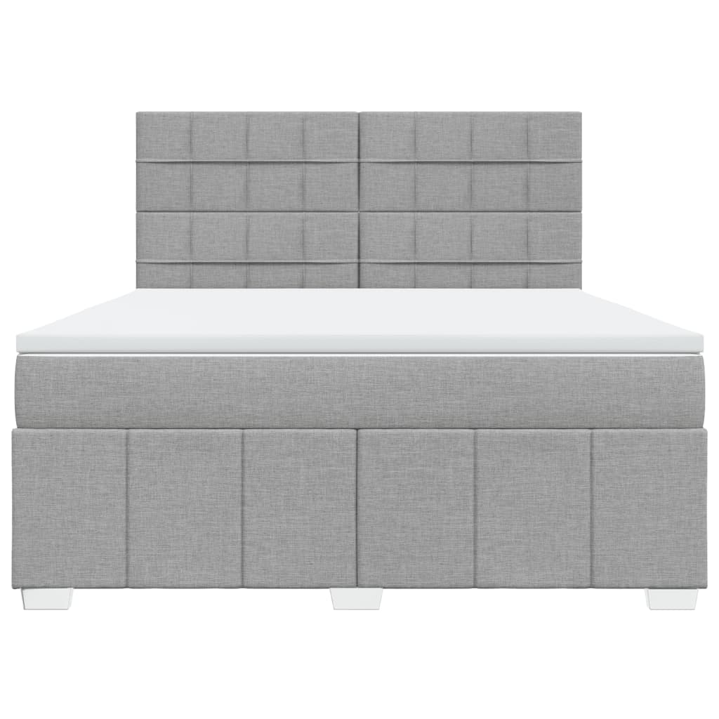 Sommier à lattes de lit avec matelas Gris clair 180x200cm Tissu Lits & cadres de lit vidaXL