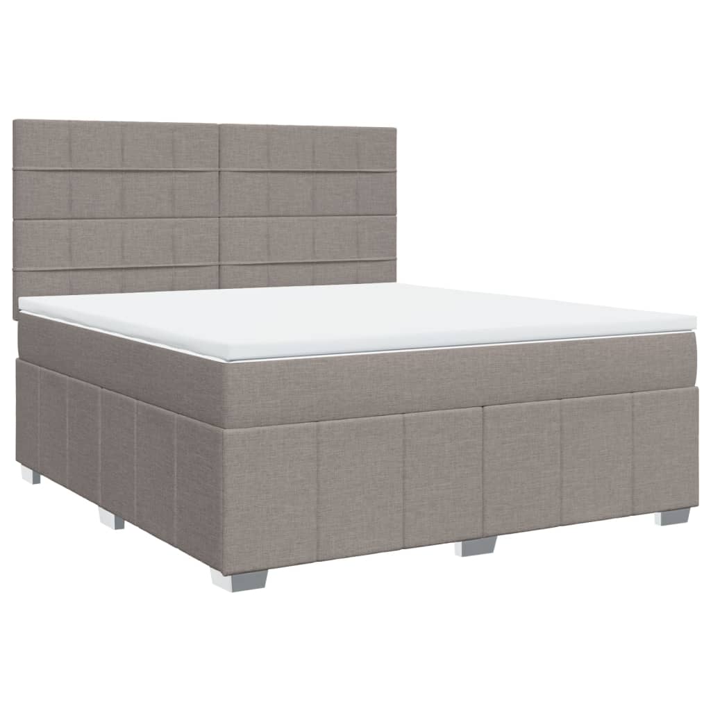 Sommier à lattes de lit avec matelas Taupe 180x200 cm Tissu Lits & cadres de lit vidaXL