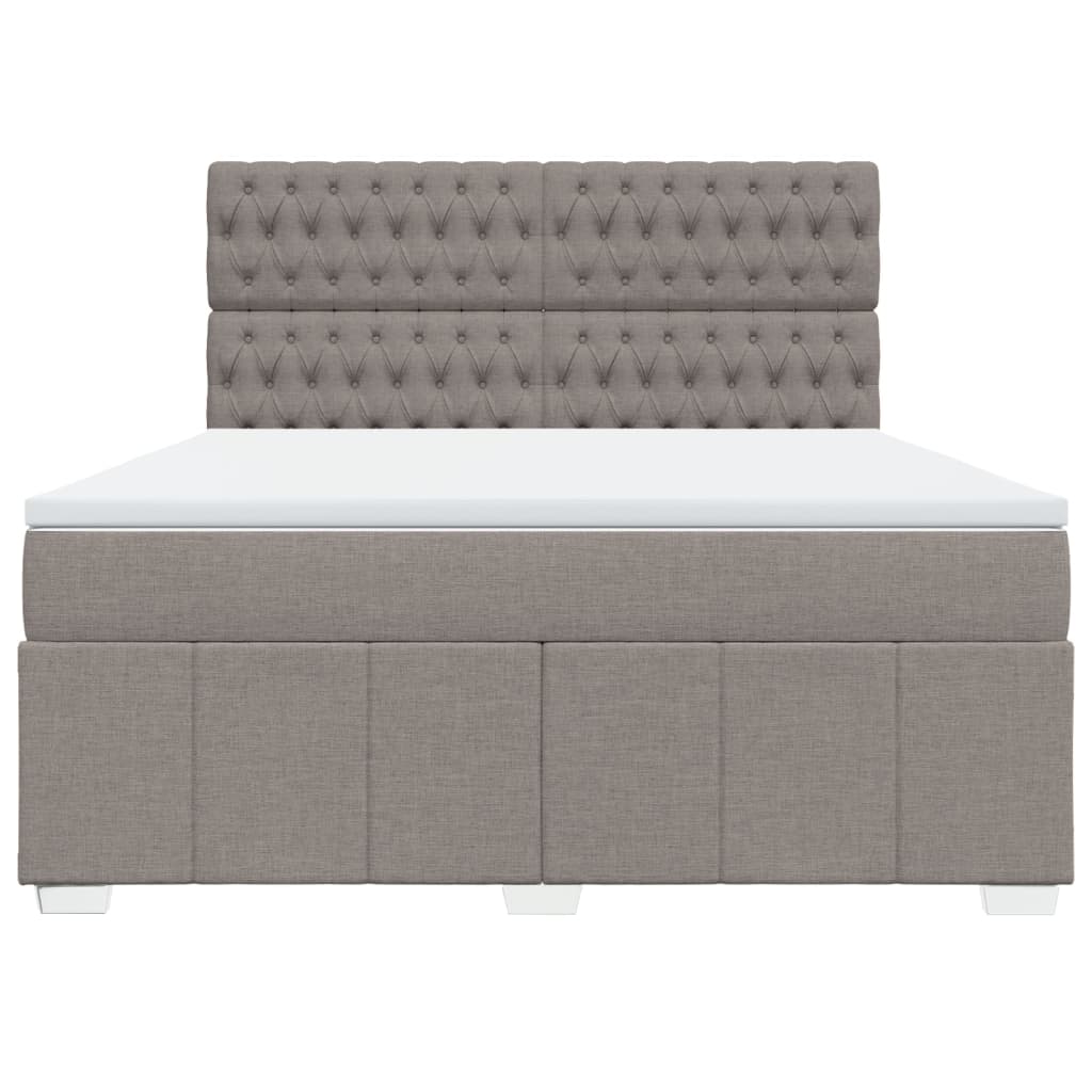 Sommier à lattes de lit avec matelas Taupe 180x200 cm Tissu Lits & cadres de lit vidaXL