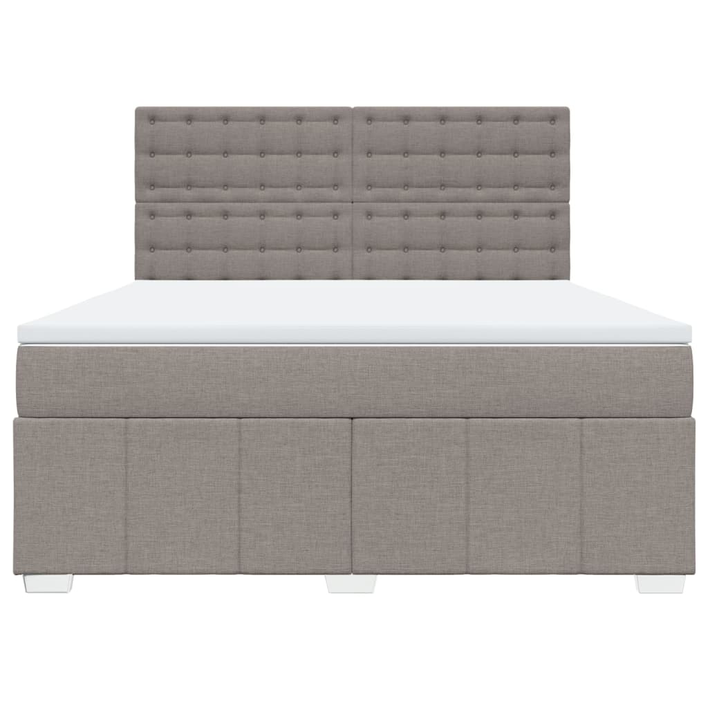 Sommier à lattes de lit avec matelas Taupe 180x200 cm Tissu Lits & cadres de lit vidaXL