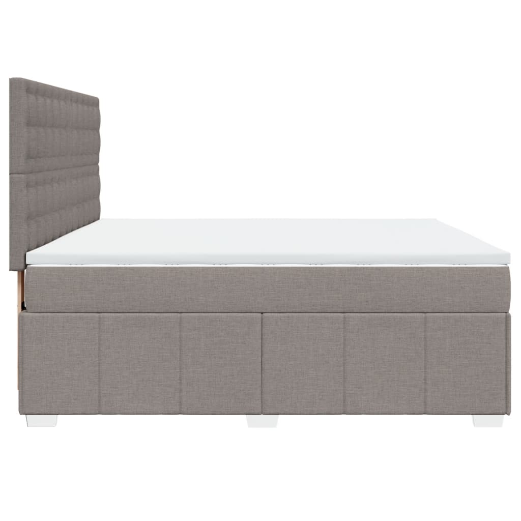 Sommier à lattes de lit avec matelas Taupe 180x200 cm Tissu Lits & cadres de lit vidaXL