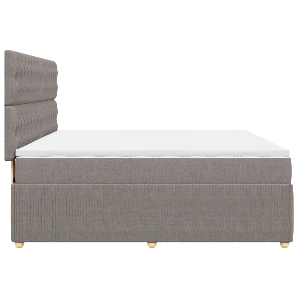 Sommier à lattes de lit avec matelas Taupe 180x200 cm Tissu Lits & cadres de lit vidaXL