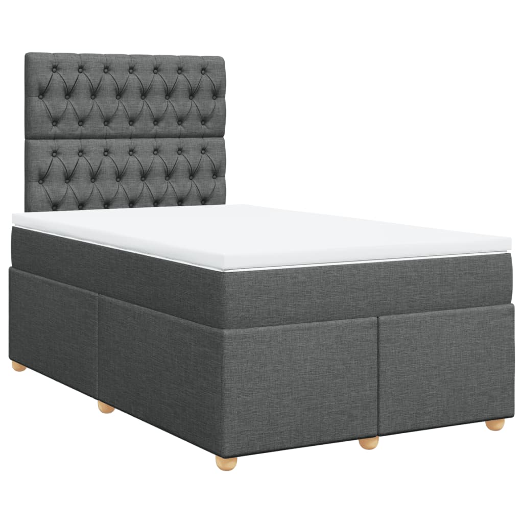 Sommier à lattes de lit avec matelas gris foncé 120x190cm tissu Lits & cadres de lit vidaXL   