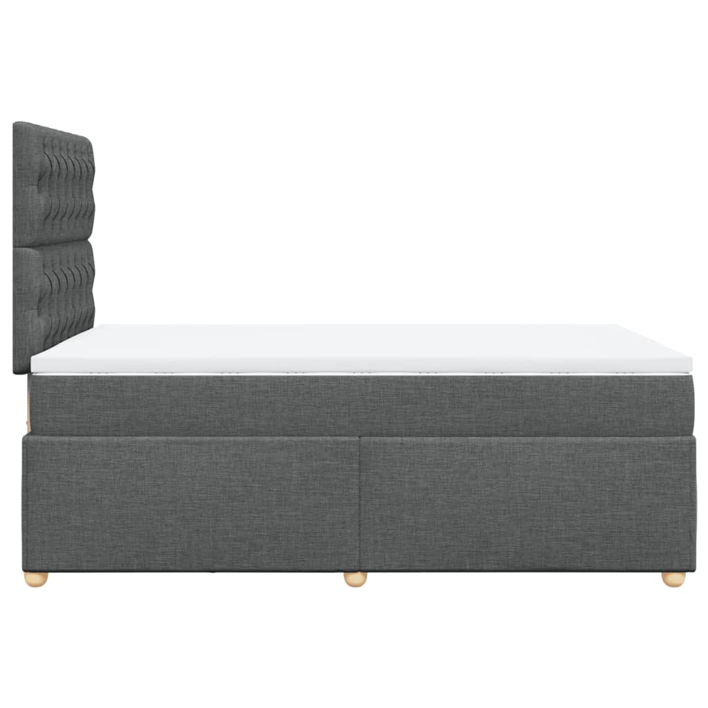 Sommier à lattes de lit avec matelas gris foncé 120x190cm tissu Lits & cadres de lit vidaXL   