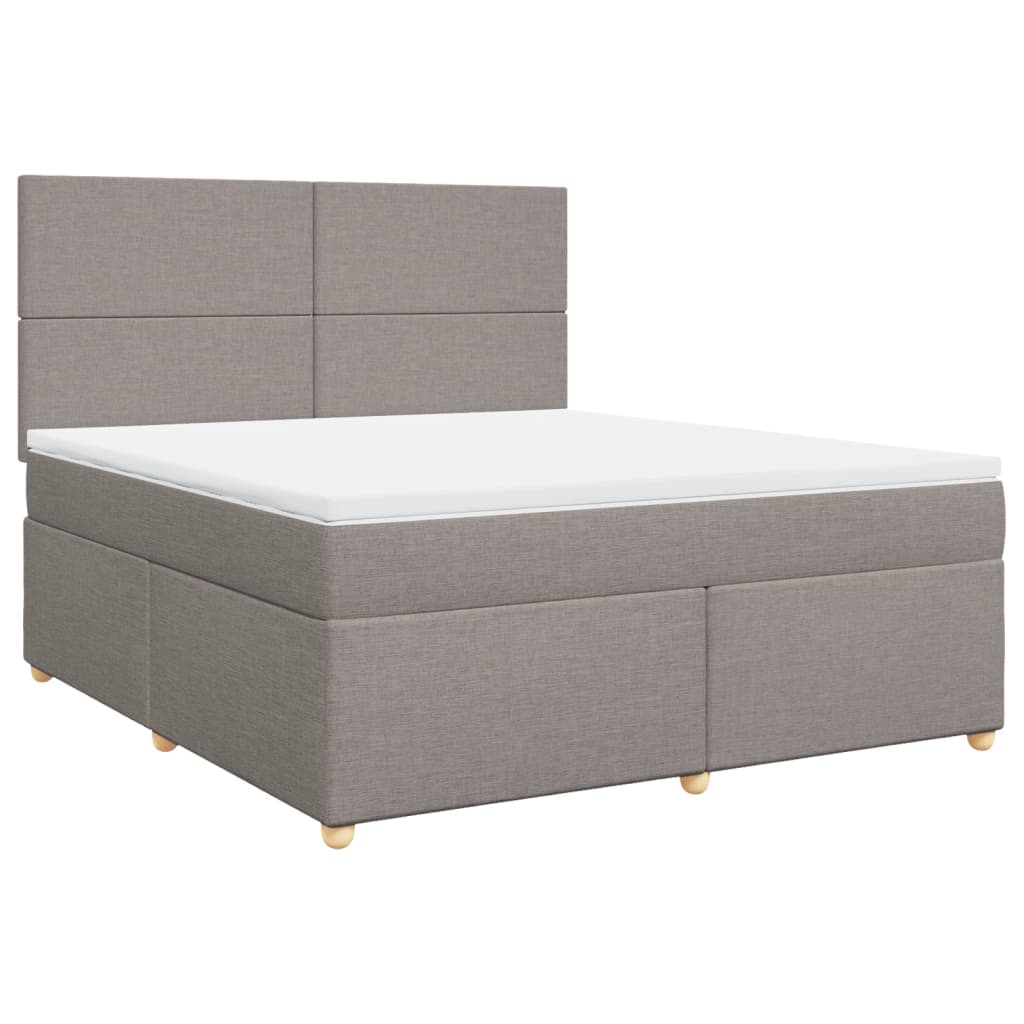 Sommier à lattes de lit avec matelas Taupe 180x200 cm Tissu Lits & cadres de lit vidaXL