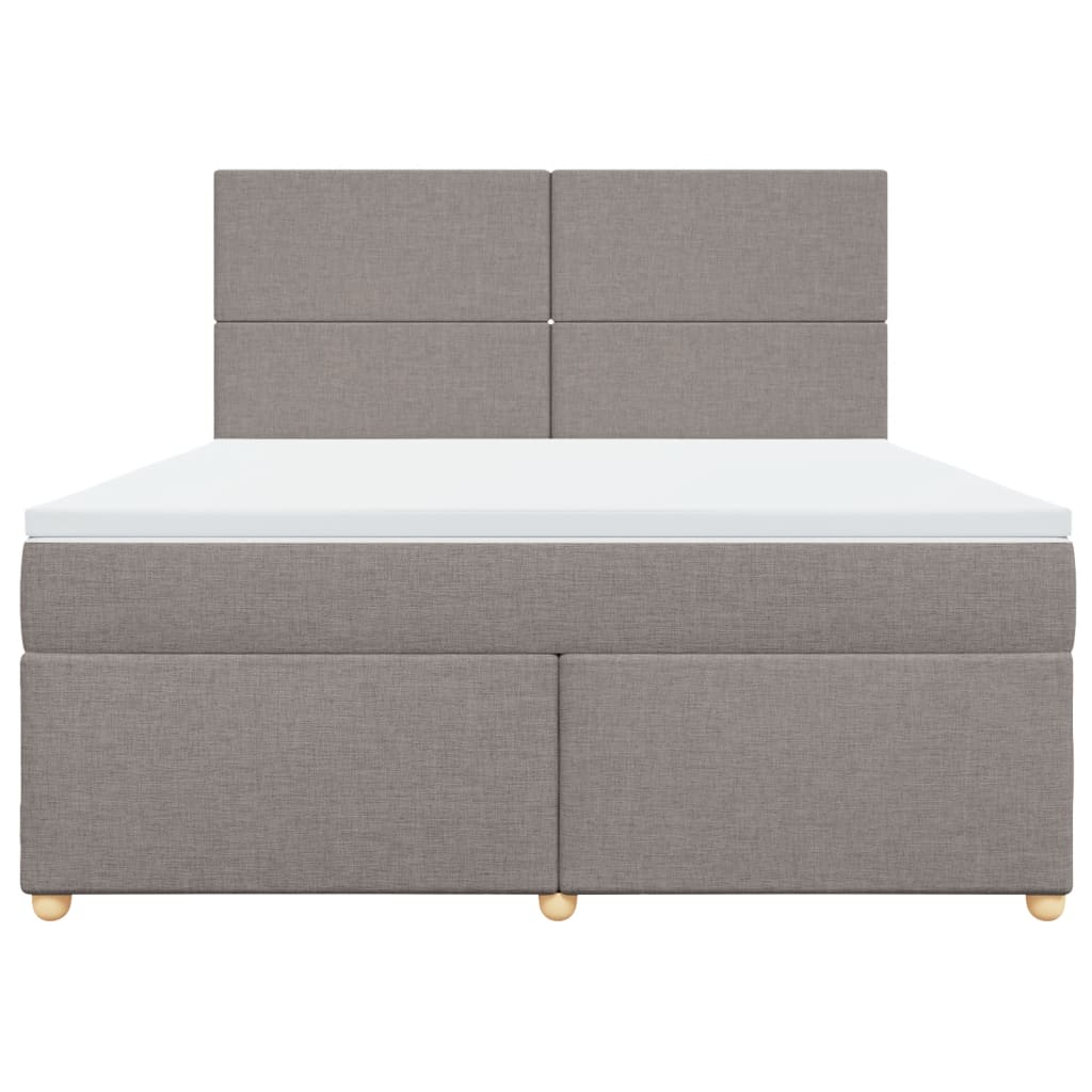 Sommier à lattes de lit avec matelas Taupe 180x200 cm Tissu Lits & cadres de lit vidaXL