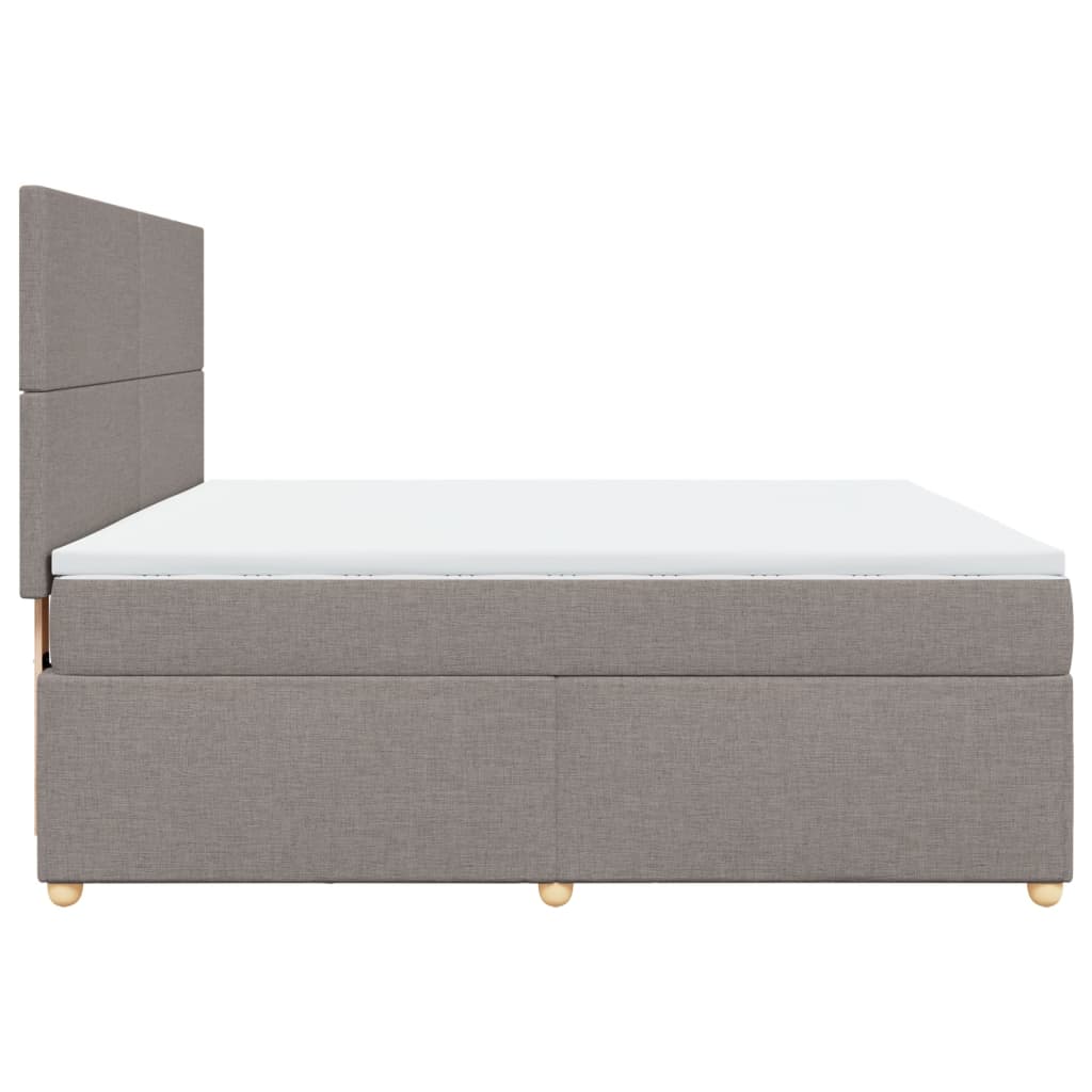 Sommier à lattes de lit avec matelas Taupe 180x200 cm Tissu Lits & cadres de lit vidaXL