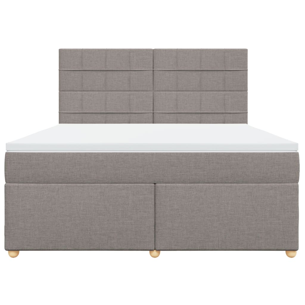 Sommier à lattes de lit avec matelas Taupe 180x200 cm Tissu Lits & cadres de lit vidaXL