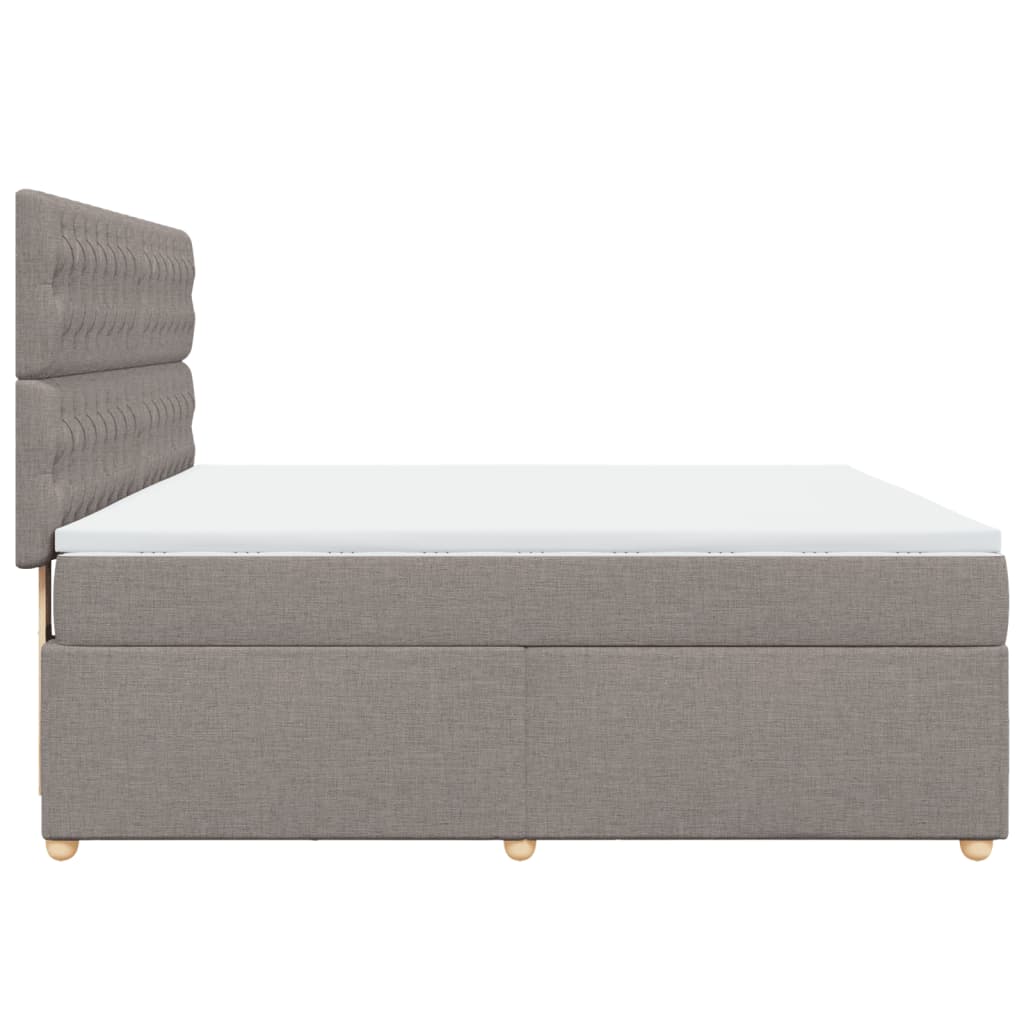 Sommier à lattes de lit avec matelas Taupe 180x200 cm Tissu Lits & cadres de lit vidaXL