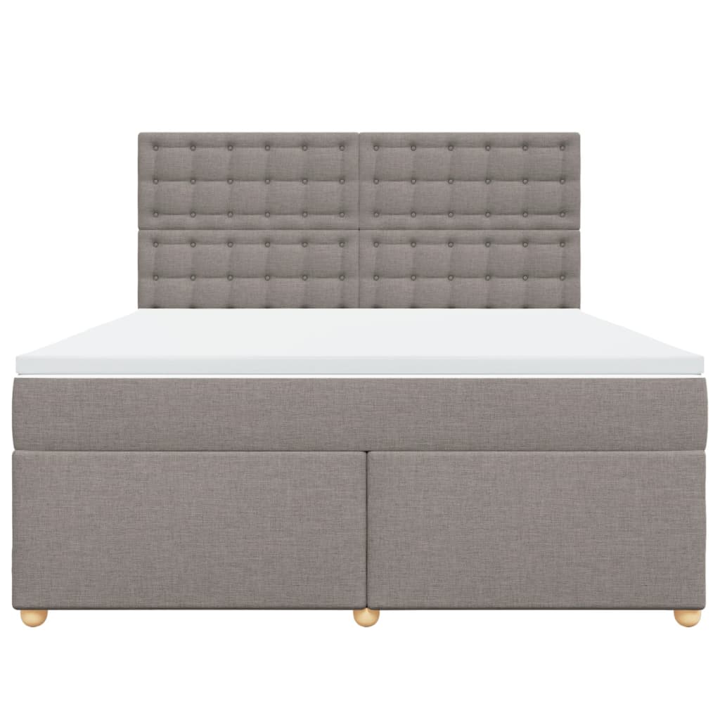 Sommier à lattes de lit avec matelas Taupe 180x200 cm Tissu Lits & cadres de lit vidaXL