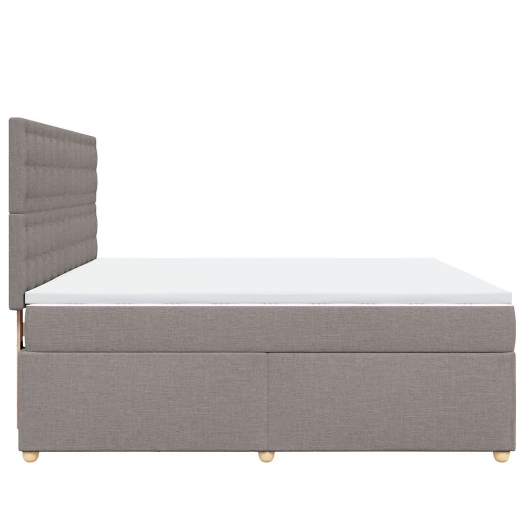 Sommier à lattes de lit avec matelas Taupe 180x200 cm Tissu Lits & cadres de lit vidaXL