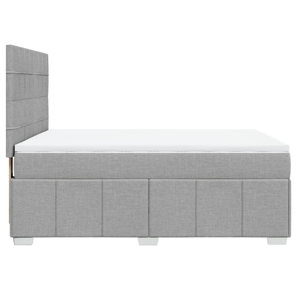 Sommier à lattes de lit avec matelas Gris clair 140x190cm Tissu Lits & cadres de lit vidaXL