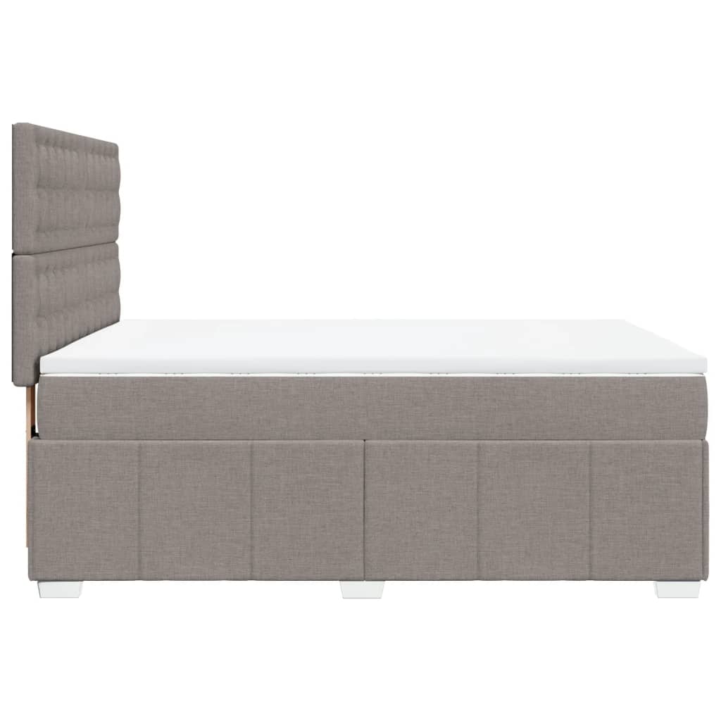 Sommier à lattes de lit avec matelas Taupe 140x200 cm Tissu Lits & cadres de lit vidaXL