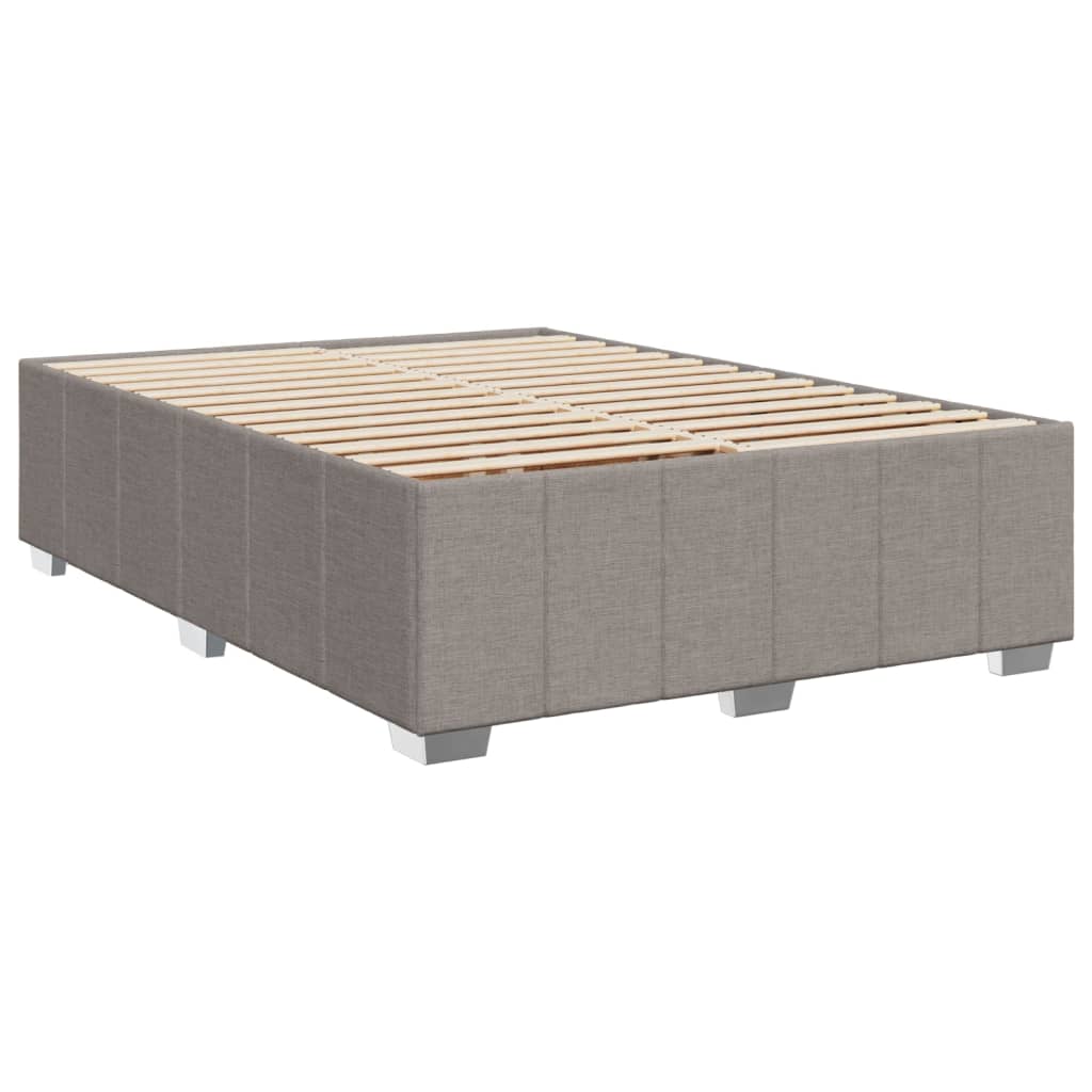 Sommier à lattes de lit avec matelas Taupe 140x200 cm Tissu Lits & cadres de lit vidaXL