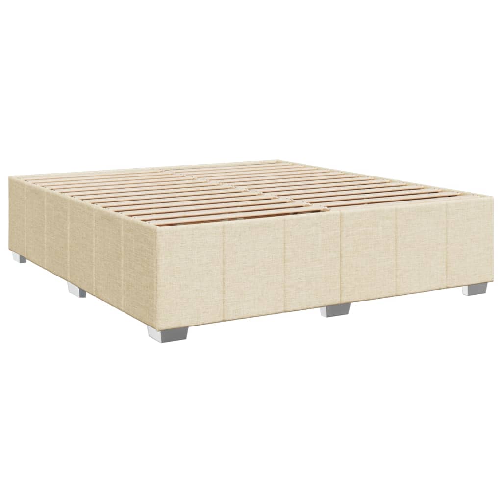 Sommier à lattes de lit avec matelas Crème 180x200 cm Tissu Lits & cadres de lit vidaXL